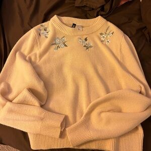 Beige floral sweater (from H&M)